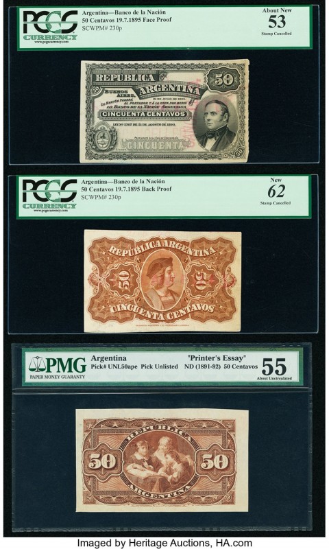 Argentina Banco de la Nacion Argentina 50 Centavos 19.7.1895 Pick 230p Face and ...