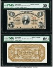 Argentina Provincia de Buenos Aires 1 Peso Fuerte 1.1.1871 Pick S524p1; S524p2 Front and Back Proofs PMG Choice About Unc 58 EPQ; Gem Uncirculated 66 ...
