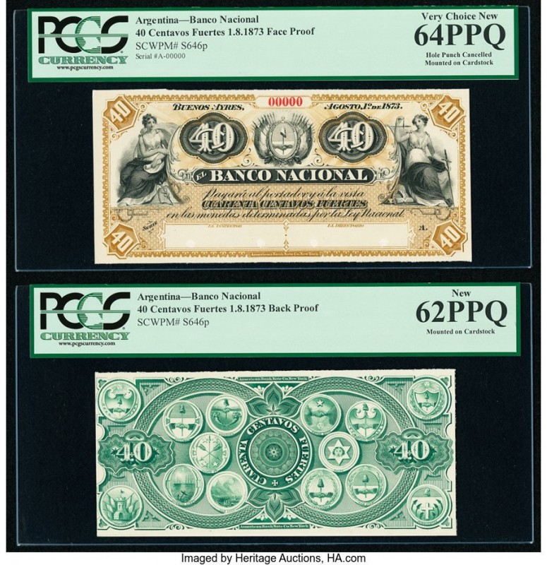 Argentina Banco Nacional 40 Centavos Fuertes 1.8.1873 Pick S646p Face and Back P...