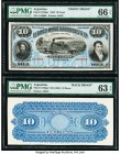 Argentina Banco Muñoz & Rodriguez Ca. 10 Pesos 30.6.1883 Pick S1763p1; S1763p2 Front and Back Proofs PMG Choice Uncirculated 63 EPQ; Gem Uncirculated ...