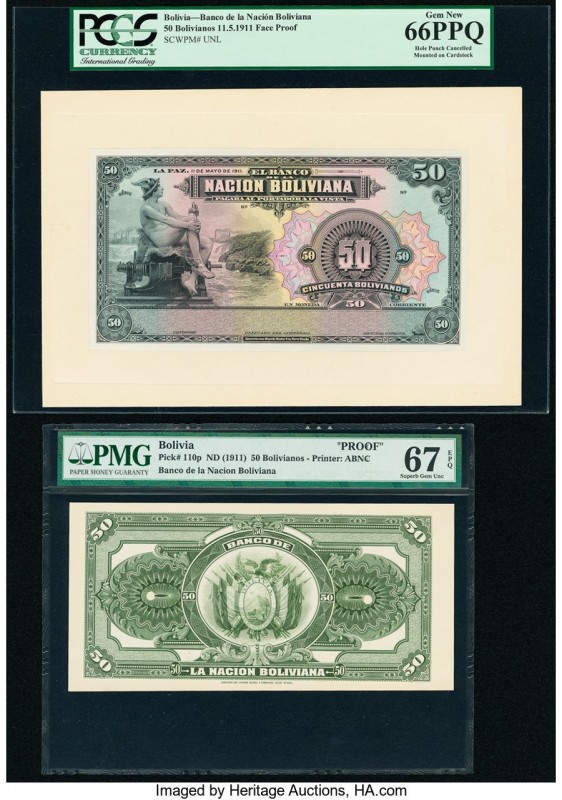 Bolivia Banco de la Nacion Boliviana 50 Bolivianos 11.5.1911 Pick 110p Face and ...