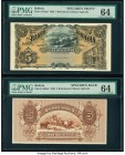 Bolivia Banco Agricola 5 Bolivianos 22.11.1903 Pick S102sf; S102sb Front and Back Specimen PMG Choice Uncirculated 64 (2). 

HID09801242017

© 2020 He...