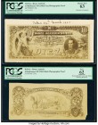 Bolivia Banco Agricola 10 Bolivianos 1903 Pick Unlisted Face and Back Photographic Proofs PCGS Apparent New 62; Choice New 63. Missing corner tips, mi...