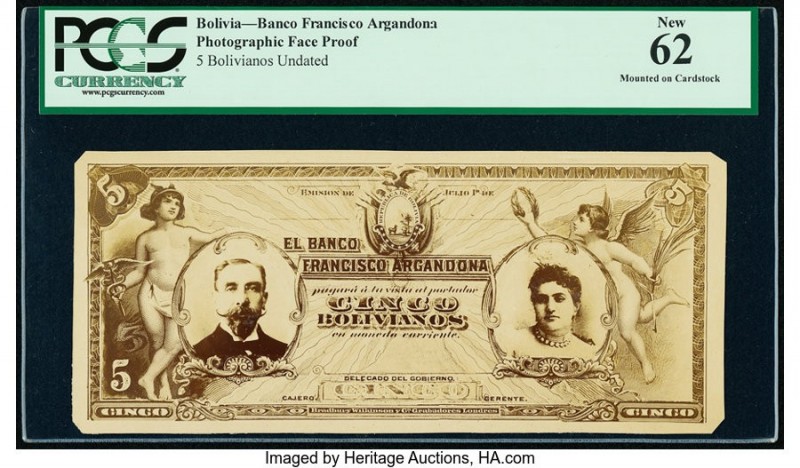 Bolivia Banco Francisco Argandona 5 Bolivianos Undated Pick Unlisted Photographi...