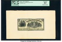 Bolivia Banco Industrial 1 Boliviano 1.1.1906 Pick S161p Face and Back Proofs PCGS Choice New 63 (2). The Face proof is punch hole cancelled with 5 pu...