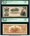 Bolivia Banco Potosi 10 Bolivianos 1.1.1894 Pick S233p Face and Back Proofs PCGS Choice About New 58; Very Choice New 64. Minor stains, tears, mountin...