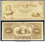 Chile Banco De Chile 20 Pesos 1.1.1894 Pick Unlisted Face and Back Photographic Proofs Crisp Uncirculated. Mounted on cardstock. 

HID09801242017

© 2...