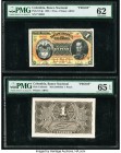 Colombia Banco Nacional de la Republica de Colombia 1 Peso 1.3.1888 Pick 214p; Unlisted Front and Back Proofs PMG Uncirculated 62; Gem Uncirculated 65...