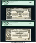 Colombia Banco de Bogota 1 Peso ND (1919) Pick S297p Two Photographic Face Proofs PCGS New 62; Very Choice New 64. Small edge tears are mentioned for ...