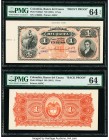 Colombia Banco Del Cauca 1 Peso ND (1881) Pick S358p1; S358p2 Front and Back Proofs PMG Choice Uncirculated 64; Choice Uncirculated 64 EPQ. 

HID09801...