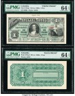 Colombia Banco Popular de Soto 1 Peso ND (ca. 1880s) Pick S781p1; S781p2 Front and Back Proofs PMG Choice Uncirculated 64 EPQ (2). 

HID09801242017

©...