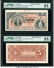 Colombia Banco Popular de Soto 5 Pesos ND (ca. 1880s) Pick S782p1; S782p2 Front and Back Proofs PMG Choice Uncirculated 64; Choice Uncirculated 64 EPQ...