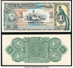 Guatemala Banco de Occidente en Quezaltenango 1 Peso 19xx Pick S173p Face and Back Proofs Crisp Uncirculated. Punch hole cancelled and mounted on card...