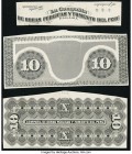 Peru Compania de Obras Publica y Fomento del Peru 4.7.1876 Face; Back and Progress Proofs About Uncirculated. Mounting remnants, small tears and stain...