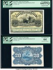 Puerto Rico Banco De Puerto Rico 20 Pesos = 20 Dollars ND (ca. 1901-04) Pick 43p Face and Back Proofs PCGS Very Choice New 64; Very Choice New 64PPQ. ...