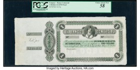 Uruguay Banco Comercial 1 Doblon 4.5.1870 Pick S125p Proof PCGS Choice About New 58. A large sized Proof with no sales history on Track and price. Min...