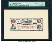Uruguay Banco Comercial del Salto 1 Peso 1.4.1866 Pick S154fp Front Proof PMG Gem Uncirculated 66 EPQ. Mounted on cardstock. 

HID09801242017

© 2020 ...