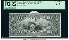 Uruguay Banco de Espana y Rio de la Plata 10 Pesos 1.1.1888 Pick S169ct Back Color Trial PCGS Choice New 63. 

HID09801242017

© 2020 Heritage Auction...