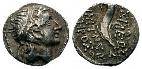 SELEUCID KINGDOM. Demetrius I Soter (162-150 BC). AR drachm Barbaric Strike!
Condition: Very Fine

Weight: 3,91 gr
Diameter: 15,70 mm