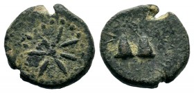 Greek Coins , Ae 100 BC.
Condition: Very Fine

Weight: 2,88 gr
Diameter: 14,00 mm