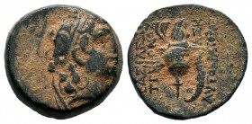 SELEUKIS & PIERIA. Seleukeia Pieria. Ae (1st century BC).
Condition: Very Fine

Weight: 5,39 gr
Diameter: 17,20 mm