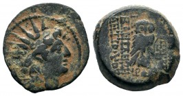 SELEUKIS & PIERIA. Seleukeia Pieria. Ae (1st century BC).
Condition: Very Fine

Weight: 6,01 gr
Diameter: 19,80 mm