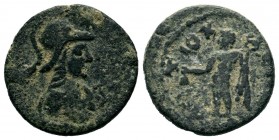 Pseudo-autonomous issue. Ae (Circa 138-180). 
Condition: Very Fine

Weight: 3,72 gr
Diameter: 18,60 mm