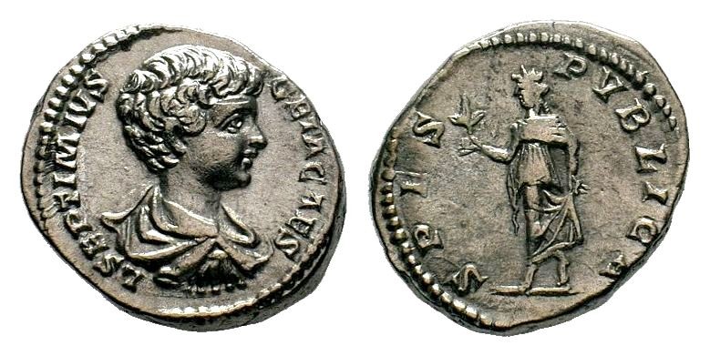 Septimius Severus (193-211 AD) for Geta Caesar. AR Denarius
Condition: Very Fine...