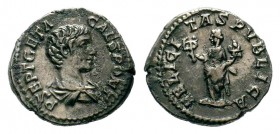 Septimius Severus (193-211 AD) for Geta Caesar. AR Denarius
Condition: Very Fine

Weight: 3,19 gr
Diameter: 18,00 mm