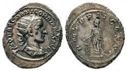 Gordian III AR Antoninianus. Rome, AD 241-243. 
Condition: Very Fine

Weight: 4,24 gr
Diameter: 25,35 mm