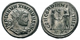 Maximianus Herculius (286-305 AD). Silvered AE Antoninianus 
Condition: Very Fine

Weight: 3,40 gr
Diameter: 21,00 mm