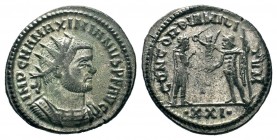 Maximianus Herculius (286-305 AD). Silvered AE Antoninianus 
Condition: Very Fine

Weight: 3,23 gr
Diameter: 21,40 mm