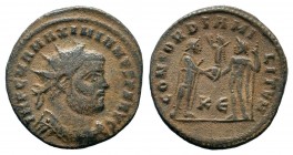 Maximianus Herculius (286-305 AD). Silvered AE Antoninianus 
Condition: Very Fine

Weight: 2,89 gr
Diameter: 21,80 mm