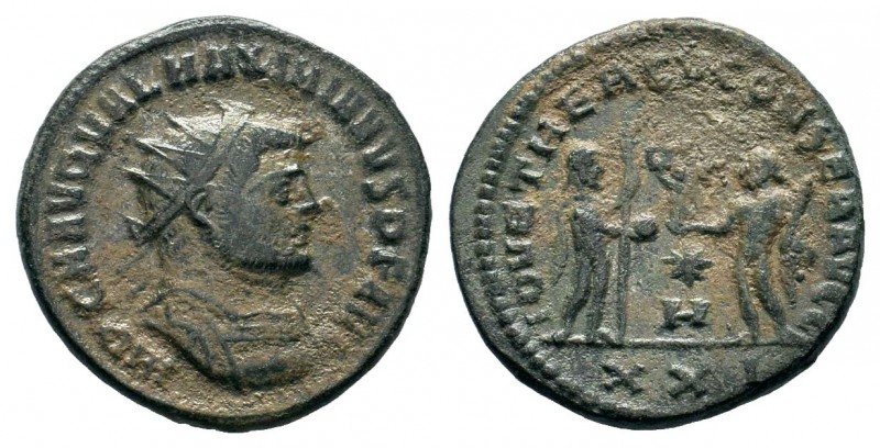 Maximianus Herculius (286-305 AD). Silvered AE Antoninianus 
Condition: Very Fin...