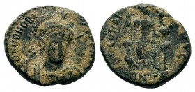 Honorius. A.D. 393-423. AE 
Condition: Very Fine

Weight: 2,86 gr
Diameter: 14,80 mm