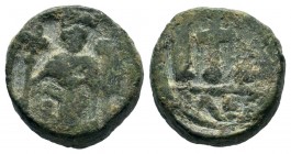 Constans II. 641-668. Æ Alexandria,
Condition: Very Fine

Weight: 7,78 gr
Diameter: 18,50 mm