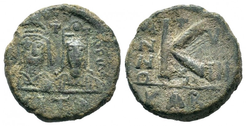 Justin II., 565-578, AE 1/2 Follis Karthago
Condition: Very Fine

Weight: 9,42 g...
