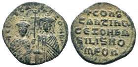 Basil I, with Leo VI and Constantine VII AD 867-886. 
Condition: Very Fine

Weight: 5,98 gr
Diameter: 24,50 mm