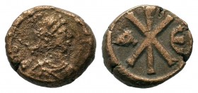 Justinian I AE . 527-565 AD.
Condition: Very Fine

Weight: 2,00 gr
Diameter: 11,75 mm