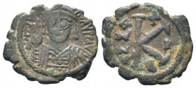 Maurice Tiberius (582-602), Ae
Condition: Very Fine

Weight: 4,41 gr
Diameter: 20,00 mm