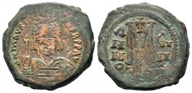 Maurice Tiberius (582-602), Ae
Condition: Very Fine

Weight: 12,40 gr
Diameter: 29,00 mm