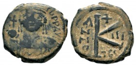 Maurice Tiberius (582-602), Ae
Condition: Very Fine

Weight: 5,90 gr
Diameter: 20,00 mm