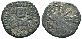 Maurice Tiberius (582-602), Ae
Condition: Very Fine

Weight: 5,93 gr
Diameter: 22,75 mm