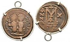 Justin II , with Sophia (565-578 AD). AE Follis
Condition: Very Fine

Weight: 14,79 gr
Diameter: 30,00 mm
