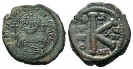 Justinian I AE Follis Ae. 527-565 AD.
Condition: Very Fine

Weight: 9,24 gr
Diameter: 25,00 mm