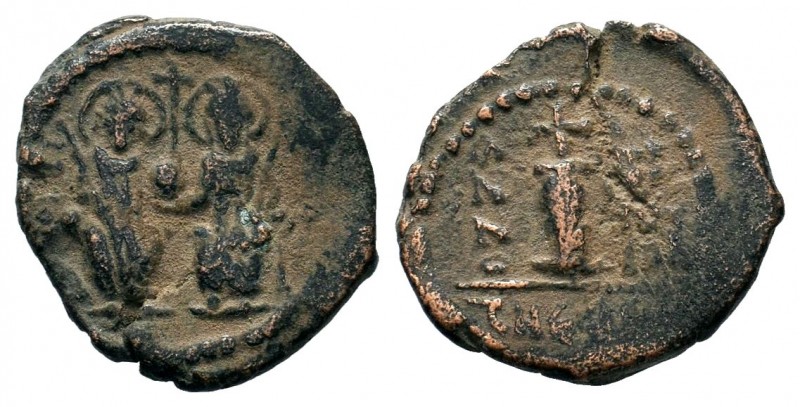 Justin II , with Sophia (565-578 AD). AE Half Follis
Condition: Very Fine

Weigh...