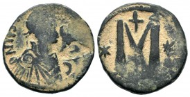 Justinian I Follis Ae. 527-565 AD.
Condition: Very Fine

Weight: 16,11 gr
Diameter: 29,75 mm