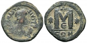 Justinian I Follis Ae. 527-565 AD.
Condition: Very Fine

Weight: 17,76 gr
Diameter: 33,50 mm