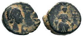 Aelia Eudoxia. Augusta, A.D. 400-404. AE 
Condition: Very Fine

Weight: 1,77 gr
Diameter: 12,40 mm