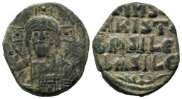 BYZANTINE. 1028-1034. Æ anonymous follis, Bust of Christ.
Condition: Very Fine

Weight: 7,94 gr
Diameter: 25,50 mm